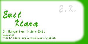 emil klara business card