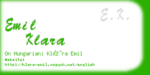 emil klara business card